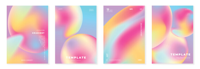 Naklejka na ściany i meble abstract gradient poster background vector background with pink purple blue orange colors. Modern design for poster, cover, and branding.