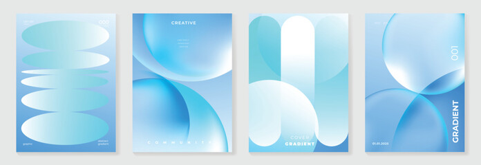 Obraz premium abstract gradient poster background vector background with lightblue cyan white colors. Modern design for poster, cover, and branding.