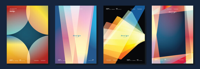 Obraz premium colorful abstract poster background vector background with orange yellow blue red colors. Modern design for poster, cover, and branding.