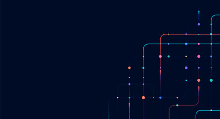 Circuit connect lines and dots. Network technology and Connection concept. Decentralized network nodes connections © natrot