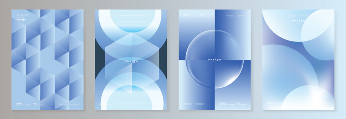 Naklejka na ściany i meble blue geometric poster background vector background with lightblue blue white colors. Modern design for poster, cover, and branding.