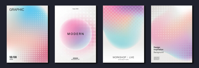 Obraz premium minimal gradient poster background vector background with pink blue purple colors. Modern design for poster, cover, and branding.