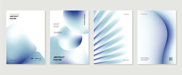 Obraz premium soft gradient poster background vector background with lightblue white colors. Modern design for poster, cover, and branding.