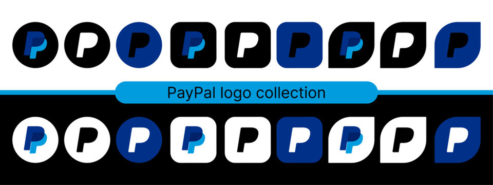 PayPal logo icon vector set.