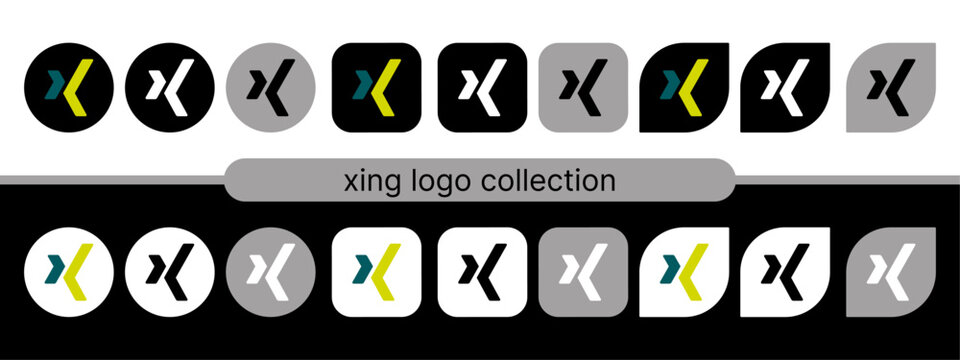 xing logo icon vector set.	