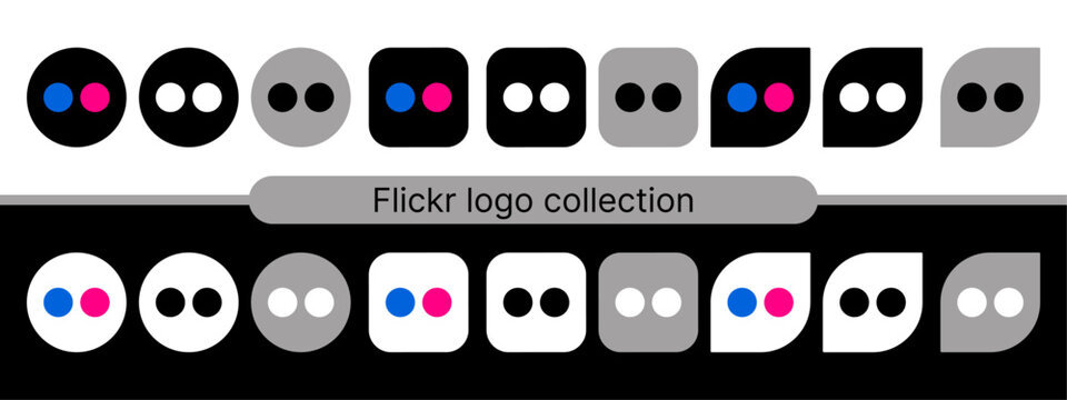 Flickr logo icon vector set.	