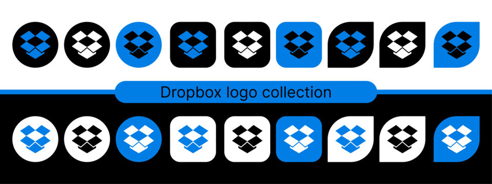 Dropbox logo icon vector set.