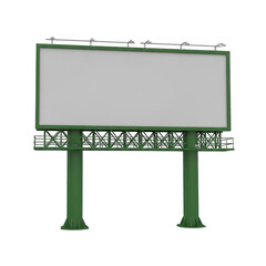 Obraz premium Blank green billboard sign isolated on transparent background