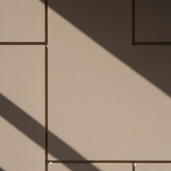 Geometric pattern featuring tan-colored wall tiles divided by clear