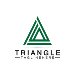 Line triangle logo design, Triangle monoline logo design with bold lines for creative digital marketing agency, sleek and geometric brand imagery