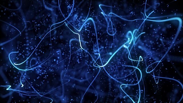Abstract background with particle motion background. Colorful blue particles shining motion explosion. Christmas, New Year, holiday, wedding intro outro 3d animation
