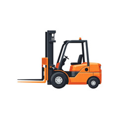Naklejka premium Orange Forklift Truck Vector Illustration