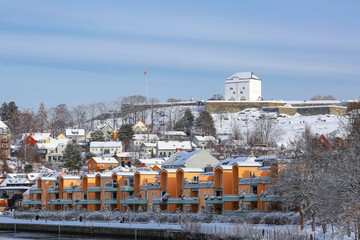 Kristiansten Fortress in Trondheim in the winter