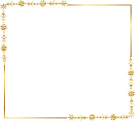 frame with leaves gold border Golden Border Warm Color Frame