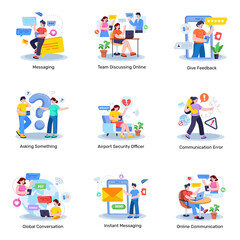 Fototapeta premium Set of Conversation Flat Illustrations