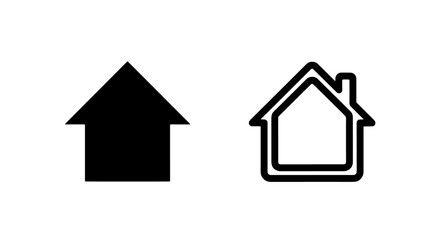 Fototapeta premium Real Estate Home Icon Set, Simple House Symbols for Residential Living and Building Design Projects