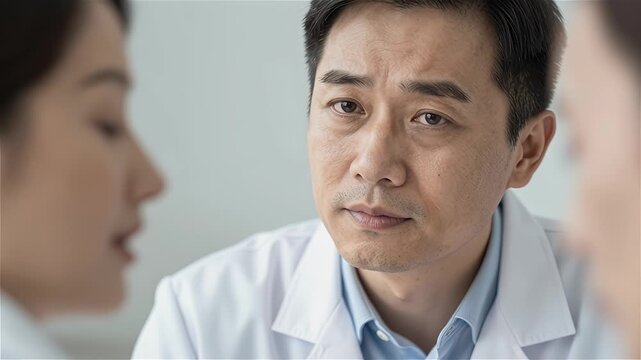 Focused Male Doctor Engaging in Patient Discussion
