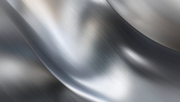 Brushed metal texture metallic surface abstract flowing silver sheen with soft highlights