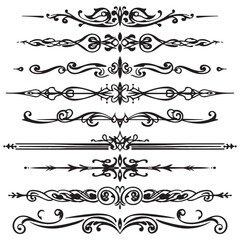 Fototapeta premium Set of nine vector ornamental page dividers design elements eps 10