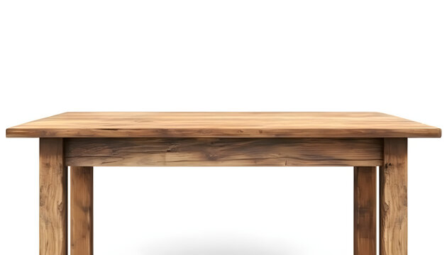 wooden table isolated on white