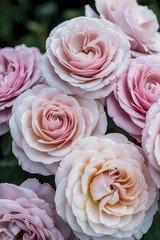 Beautiful pink roses in full bloom