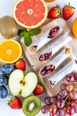 Fresh fruits and healthy snacks