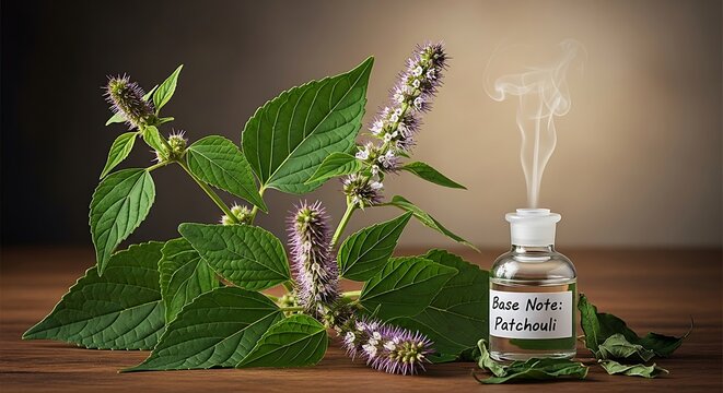 Patchouli Essential Oil - Aromatic Herb and Natural Remedy.