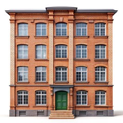 Fototapeta premium Traditional European style multi story residential building with arched windows