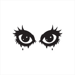  Creepy Halloween Eye Silhouette Vector Image