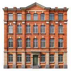 Obraz premium Traditional European style multi story residential building with arched windows