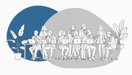 Naklejka premium Professional team collaborating in modern office meeting