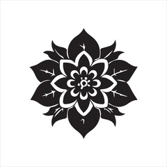  Intricate Black Floral Mandala Vector Image