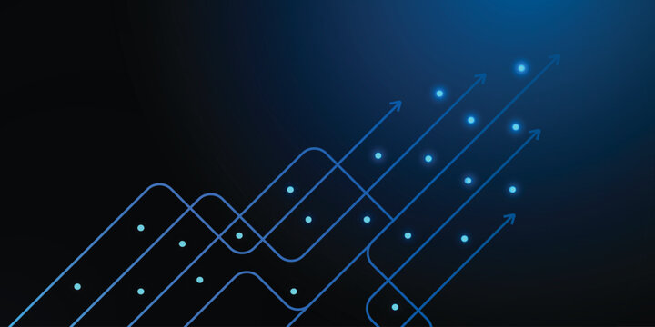 Dark Blue Digital Growth Arrows Background &ndash; Business Data Technology