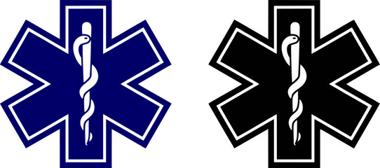 Star of Life Medical Emergency Symbol Vector © Cik