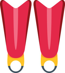 Pair of red diving fins isolated on a white background, ready for underwater exploration © anatolir