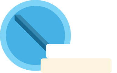 Blue pill icon on a white background representing medical prescription and health