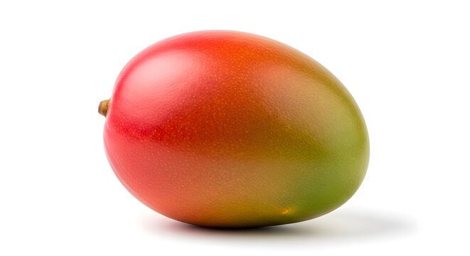 Close up of mango fruit on white surface with white back ground.