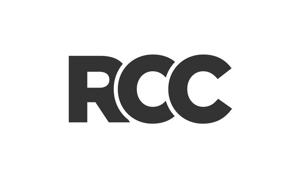 RCC logo design template with strong and modern bold text. Initial based vector logotype featuring simple and minimal typography. Trendy company identity.