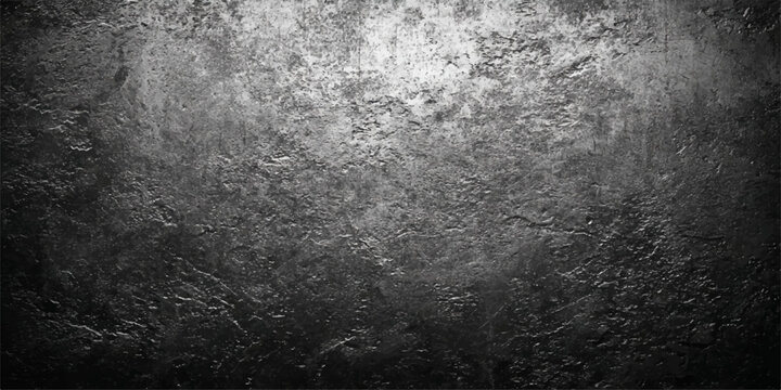 Dark gray grunge metal wall texture background with rough aged concrete surface pattern