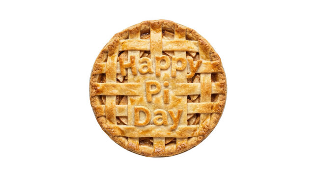 A pie reads Happy Pi Day for celebration, AI, PNG