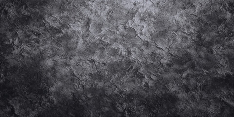 Obraz premium Black and white grunge textured background with dark rough fur like pattern on aged concrete wall surface