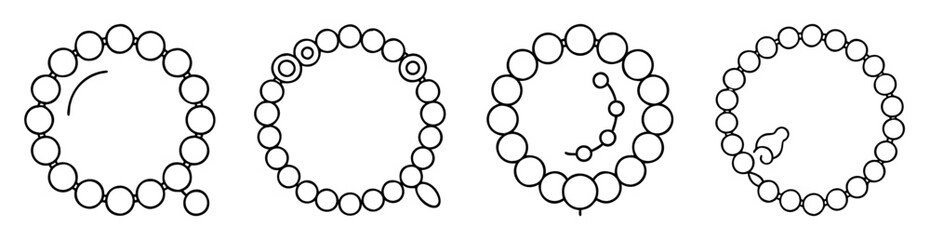 Obraz premium Variations of a bead or pearl necklace arranged in a curvilinear fashion