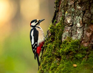 Obraz premium great spotted woodpecker