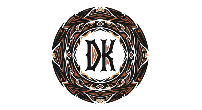 Tribal DK Monogram Logo Design