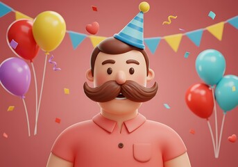 陽気な男性の誕生日パーティー