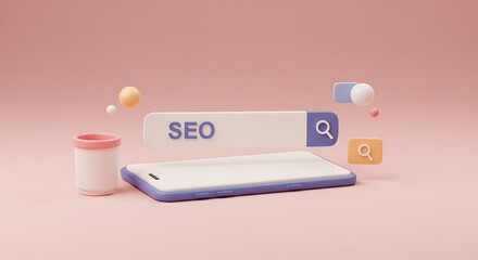 スマホSEO検索最適化 ３Dイラスト