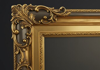 豪華な金の額縁のディテール