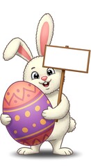 可愛いウサギとイースターエッグ 看板