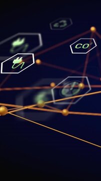 Vertical video: Pan starting 3D network shifting, nodes pulsing, hex icons aligning to spot plug