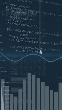 Vertical video: Light streak crossing, HUD revealing map, bars, wave and fading code for data